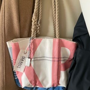 Seabags Vintage Tote- small size KP letters on front -like new